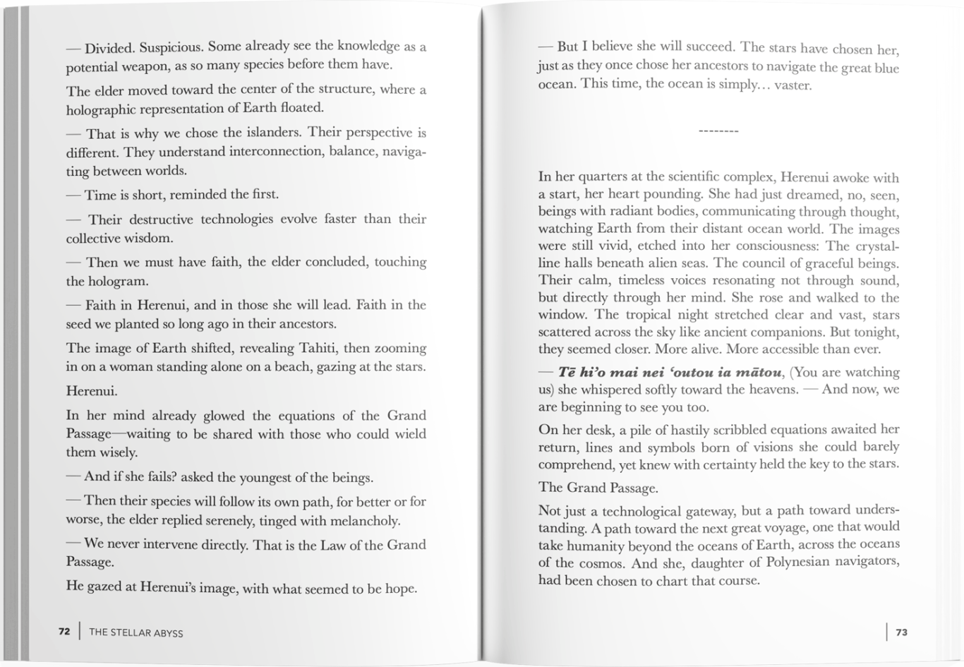 Les Abysses Stellaires, ouvert Texte du roman ouvert, Les Abysses Stellaires.